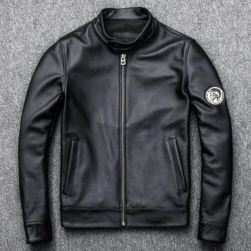 Genuine Cow Jacket Men Clothes 2020 Autumn New Real Leather Motorcycle Jackets Short Coat Jaqueta De Couro ZL406