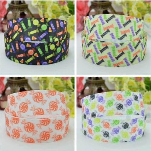 10 Yards 22mm 7/8" Halloween candy Pretty Printed grosgrain ribbon hair bow Headwear DIY hair accessories retail B0929