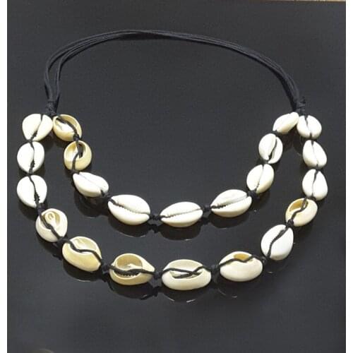 Summer Choker Cowrie Natural Shell Pendant Necklace Handmade Wakiki Hawaii Conch Beach Choker Necklace for her