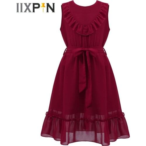 Summer Girls Dresses Kids Dancewear Pageant Party First Communion Clothing Ballet Dance Cosutmes Chiffon Flower Girls Dress