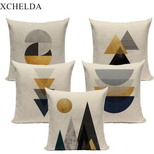 Linen Throw Pillowcase Cushion Cover 45*45 40*40 Geometry Nordic Home Decor For Sofa Bed Pillow Cover Decorative Case