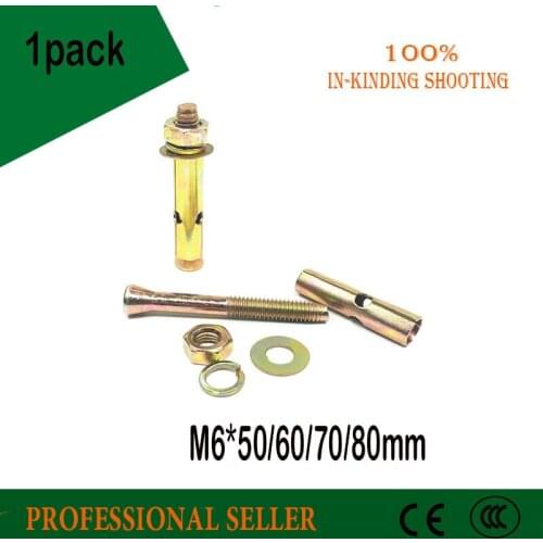 M6*50/60/70/80mm Galvanized Lengthen Expansion Screw Sleeve Concrete Anchor Bolt