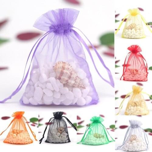 7*9cm Organza Bags Jewelry Packaging Bags Wedding Party C0E1 Drawable colors Bags Decoration Gift 10 Pouches A9W3