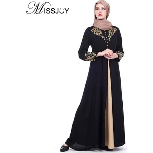 MISSJOY Dubai kaftan Dress Muslim Party Abaya Women Arabic Lace Cardigain Patchwork turkey Islam Prayer caftan marocain dresses