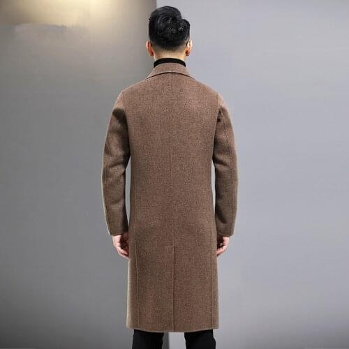 Autumn Winter Men 200%Wool Double-side Woolen Coat Mens Jackets and Coats Windbreaker Long Jacket BDF-2900002 MY2922
