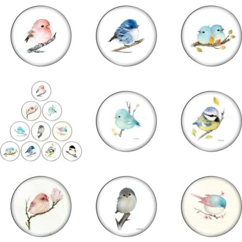 New Beauty Animals Bird Vintage Round Photo Glass Cabochon Demo Flat Back Making Findings Handmade DIY Accessories