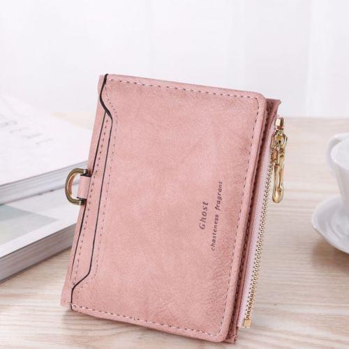 Solid Color Women Pink Wallets Pocket Purse Card Holder Fashion Wallet Lady Female Fashion Short Coin Burse Money Bag