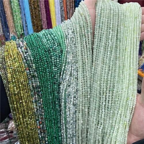Wholesale 3 MM Natural New Mountain Jad Green Malachite Faceted Small Beads Tiny Peridot Strand Bead For DIY Jewelry Accessory