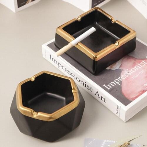 Ceramic Cigar Ashtray Cigar Holder Geometric Ash Slot Ash Tray Tobacco Cigarette Ashtray Men Gift Smoking Accessories Home Decor