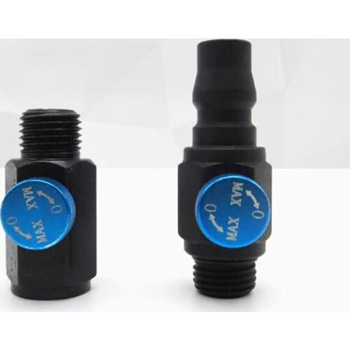 Pneumatic Tool Speed Control Switch G1/4 Thread / Japanese Connector, Adjustable Air Intake Switch Gas Regulating Valve