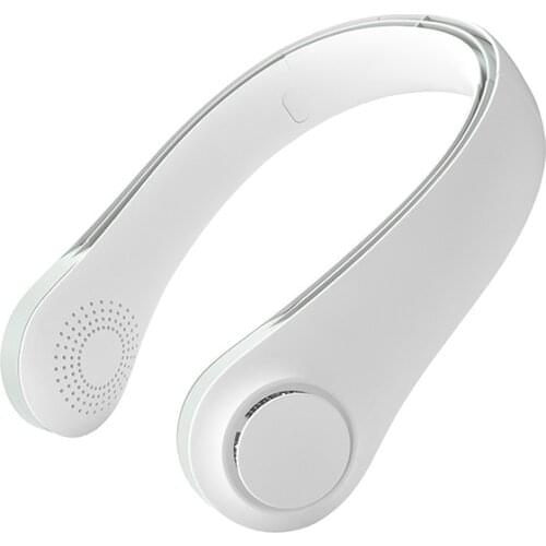 2400mAh Mini Portable Hanging Neck Fan Summer Air Cooling Bladeless Fan For Home USB Rechargeable Mute Sports Fans Dropshipping