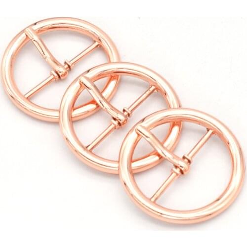 30mm Rose gold Buckle Strap Buckles Belt Buckle Adjuster Buckle Round Metal Slide Buckle Adjuster Slide Buckle for Bags Belt