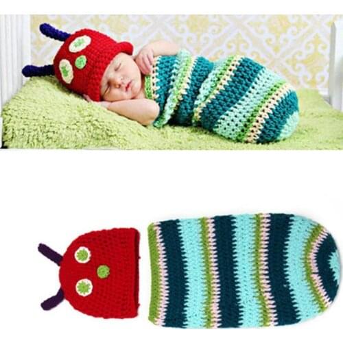 DIY Knitting A hundred days baby handmade caterpillar sleeping bags 814