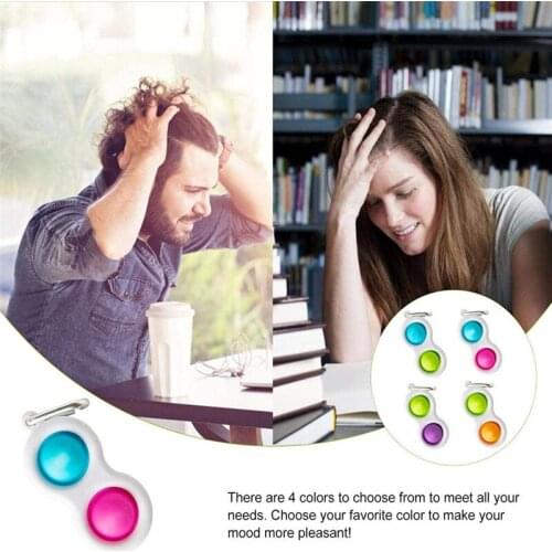 Cute Push Bubble Sensory Toy Keychain Autism Squishy Stress Reliever Toys for Adult Kids Relief Funny Fidget Toys