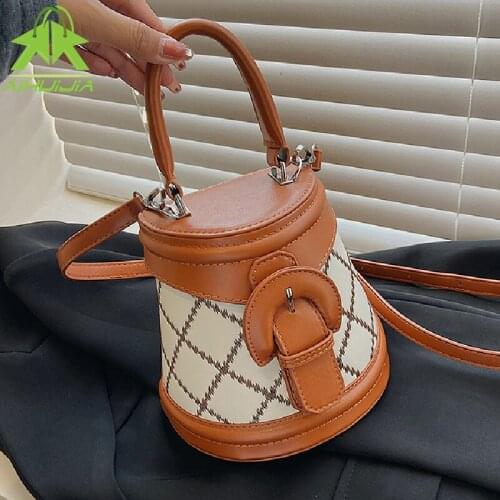 Fashion Sewing Thread Handbag for Women Designer Casual Bucket Shoulder Bags New High Quality Travel Messenger Bag Sac A Main