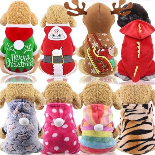 Warm Christmas Pet Jumpsuits Clothing for Dog Pajamas Fleece Pet Dog Clothes for Dogs Coat Jacket Chihuahua Yorkshire Ropa Perro