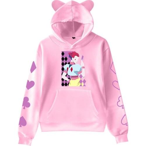 Anime Cartoon Hunter X Hunter Cat Ears Hoodies Sweatshirts Men / Women / Kids Hooded Cute Harajuku Streetwear Pullovers Tops