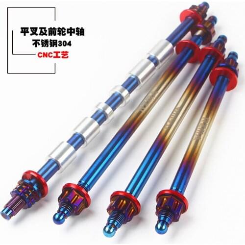 Universal 12mm motorcycle front wheel axle Modified extension multicolor mid axi 304 Stainless Steel Axis Front Hub Axis