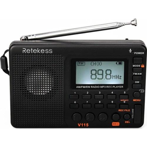 V-115 portable radio Full band radio recorder FM AM MP3 playback support TF insertion