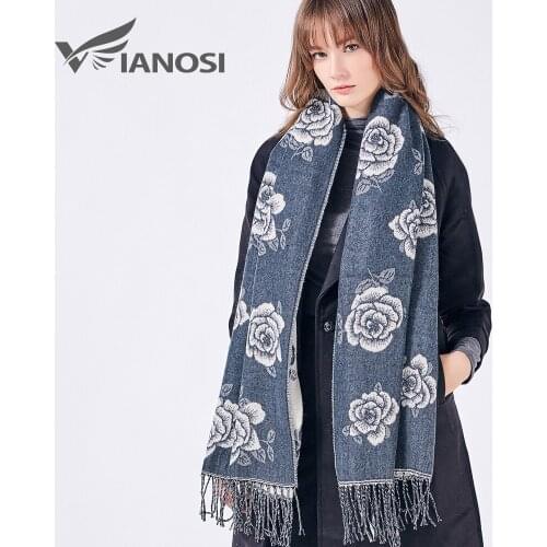 [VIANOSI] 2020 Luxury Winter Shawls Women Scarf Fashion Flowers Soft Cashmere Scarves Pashmina Wrap Blanket Female Foulard