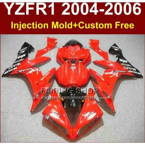 Custom Injection ABS plastic factory fairings set for YAMAH R1 2004 2005 2006 YZFR1 04 05 06 YZF1000 big red body fairing parts