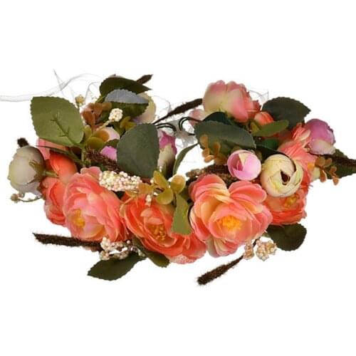 Womens Festival Wedding Crown Vine Hair Band Bridal Boho Large Flower Headband