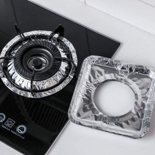 10PCS Aluminum Foil Oil-proof Pad for Gas Stove Proof Stove Liners Aluminum Foil Stove Burner Covers Gas Oven Pad Kitchenware