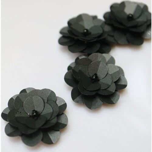 10pcs/lot diy small black flowers patches for clothing 3D sew on floral parche appliques parches bordados para ropa