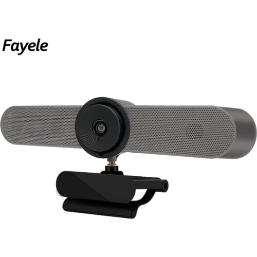 4MP HD 360° Video Conference Camera Wide Angle USB Webcam Broadcast Multimedia WDR Rotatable Screen PTZ Camera Built-in Speaker