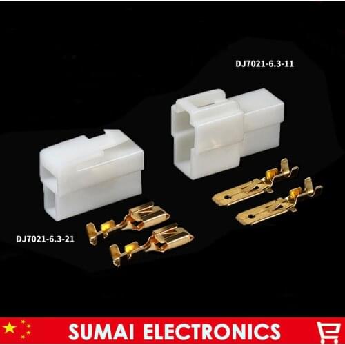 6.3mm 2 Way/pin Electrical Connector Kits, Male and Female socket plug for Motorcycle Car