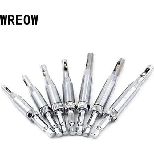 7pcs HSS Self Center Hinge Twist Drill Bit Door Window Woodworking Hole Puncher Drilling Tool For Cabinet Furniture