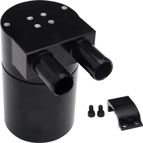 Car Aluminum Alloy Oil Catch Can Tank Fit for BMW N54 335 335i 535i, Black