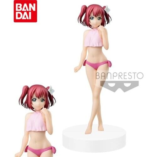 Bandai Genuine EXQ LoveLive! School Idol Project Ruby Kurosawa Swimsuit Cute Anime Action Figures Collectible Ornaments Toys