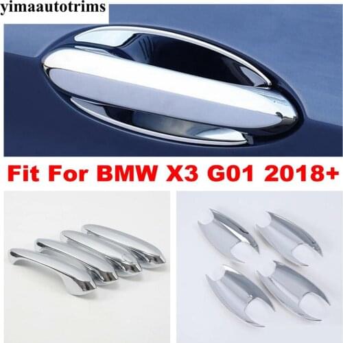Side Car Door Handle Grab Cover Trim Fit For BMW X3 G01 2018 2019 2020 2021 ABS Chrome Decoration Exterior Refit Kit Accessories