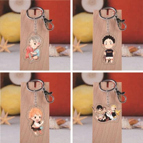 Anime Haikyuu Acrylic Keychain Key Ring Rare Straps Cosplay Accessories Gift Volleyball Boy Key Chain Ring