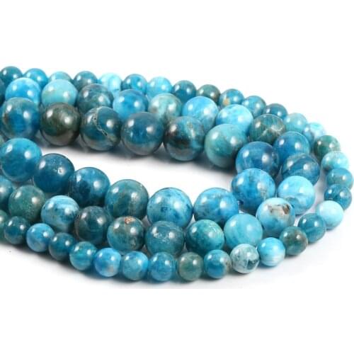 Natural stone beads Apatite Stone 6/8/10/12mmRound Ball loose beads for Jewelry Making Necklace DIY Bracelets Accessories