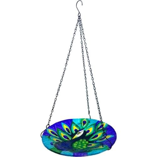 Bird Bath Bowl Peacock Shape Durable Outdoor 1pcs High Quality Attracts Birds Garden Decorations Hanging