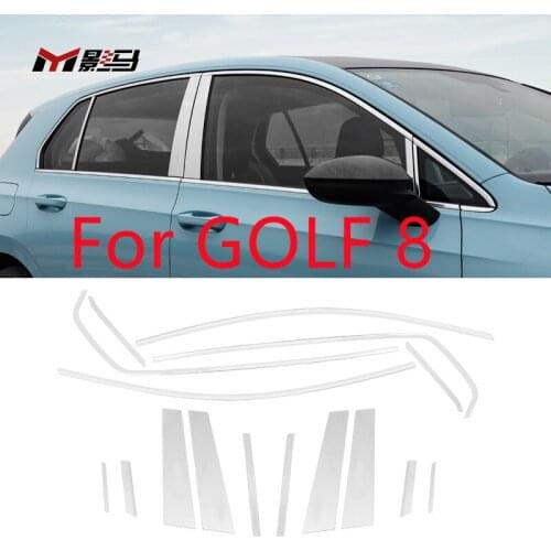 For Volkswagen Golf 8 special window trim RLINE exterior modification stainless steel door and window frame decorative straps