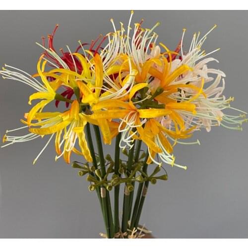 Home Decor Artificial Flower Lycoris Living Room Dining Table Silk Flower Wedding Scene Layout Christmas Tree Fake Plants