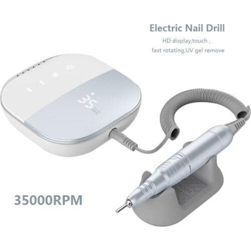 JMD-108 Electric Nail Drill Machine File HD Display 35000 RPM Touch Manicure Machine for All UV Gel Removal Nail Art Tool