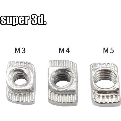 100pcs 50pcs M3 M4 M5 2020 T-nut Hammer NUT Aluminum Nickel Plated Carbon Steel Connector Profile Carbon Steel Connector
