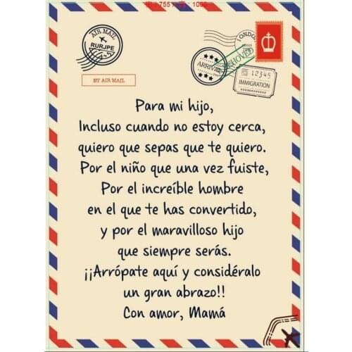 Spanish Letters Blanket to My Son in Spanish Throw Blanket for Love Birthday Gift Bed Sofa Home Textiles