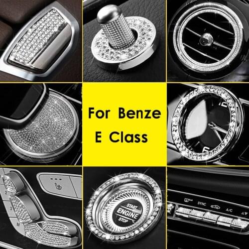 Clock Ring Seat Adjust Button Cover Air Outlet Cover Trim Diamond Interior Accessories For Mercedes Benz E Class w213
