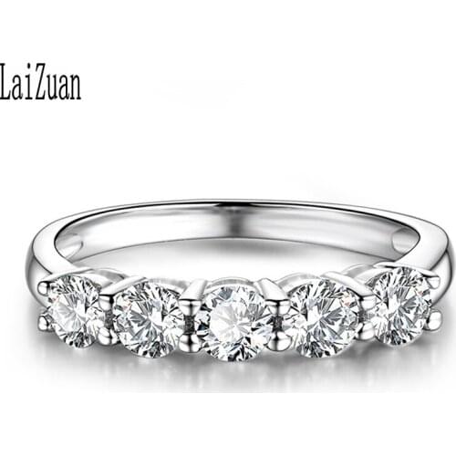 LaiZuan Real 10K White Gold 0.5CT Moissanite Ring VVS/DEF Lab Grown Moissanite Diamond Engagement Ring Wedding Jewelry For Women