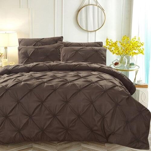 Bedding Set Twin king size duvet cover house luxury bed cover Pillowcase Pleated flowers Home textile Family Bed Linens