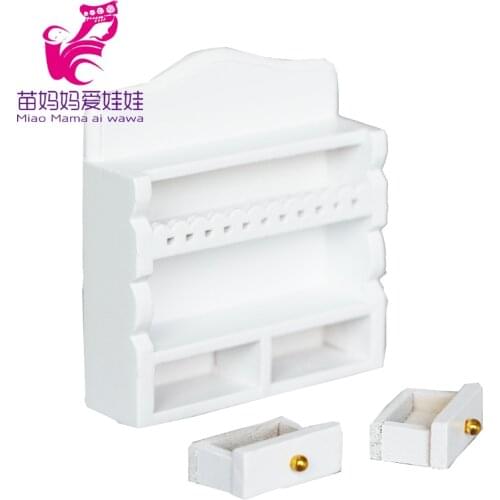 1/12 Doll house mini book room living room furniture accessories bookcase display European style cabinet with windows