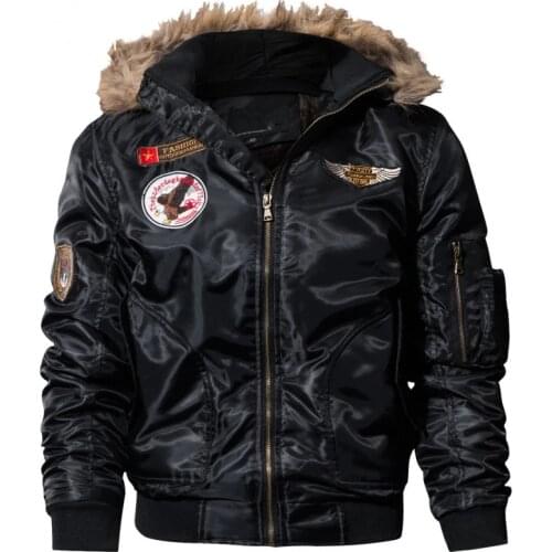 Bomber Pilot Jacket Men Winter Parkas Army Military Motorcycle Jacket Street Cargo Outerwear Air Force Army Tactical Coats 6XL