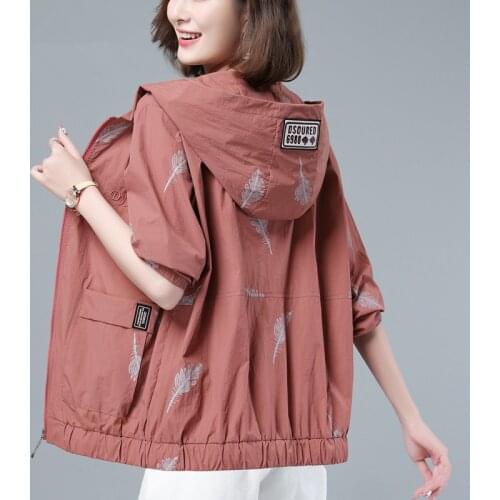 Summer Coat Women Fashion Long Sleeve Hooded Thin Jackets Loose Sun Protection Clothing Female Jacket Casual Outerwear H1563