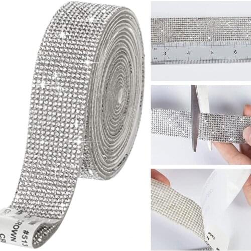 5 yards/roll) 30mm Rhinestone Roll Tape Tulle Crystal Mesh Wrap Ribbons Cake Wedding Decoration Glitter Charming Bling-Diamond