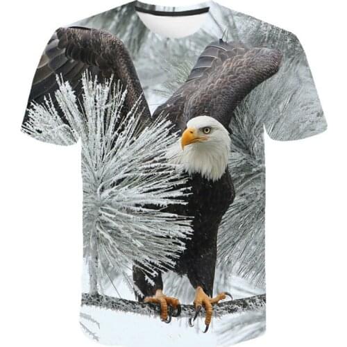 Summer 2021 New! Popular 3d Short Sleeve Cute Eagle Print Men T-shirt Hip-Hopfashion Popular Breathable T-shirt Oversize T-shirt